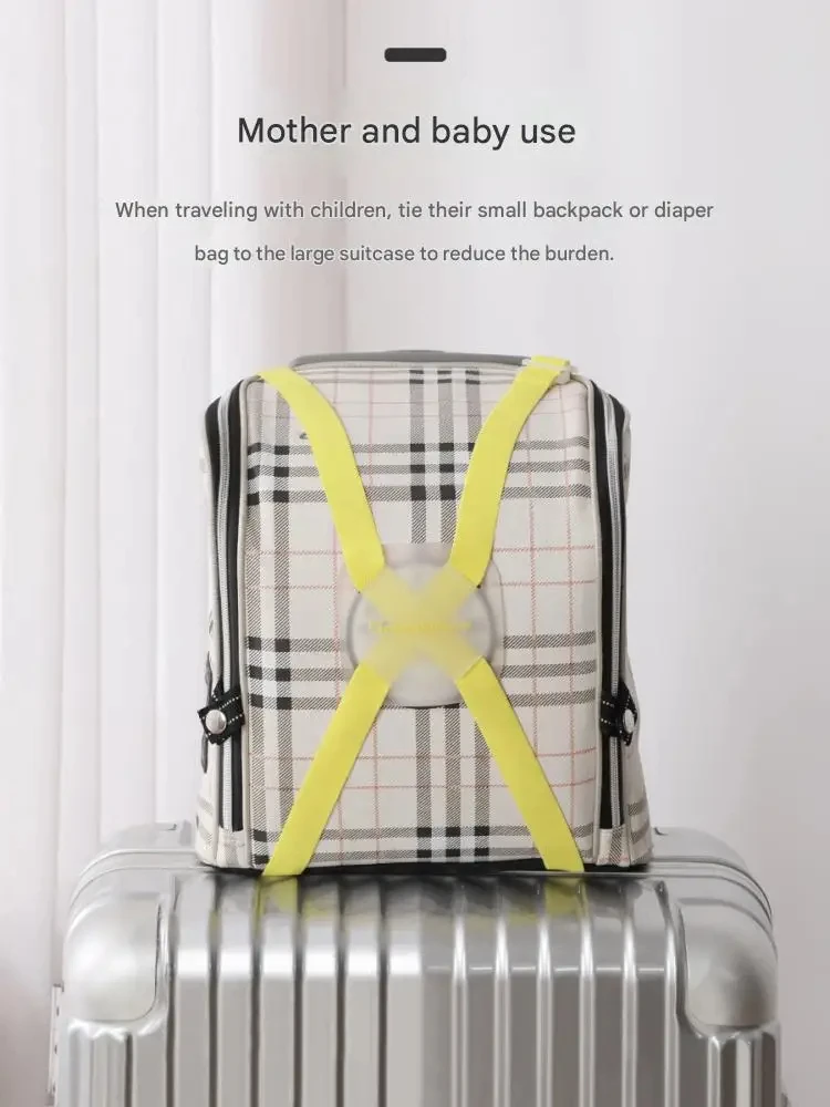 Adjustable Luggage Strap Elastic Suitcase Belt Travel Accessories Durable Cross Fixed Band for 20-34 Inch Baggage Bag