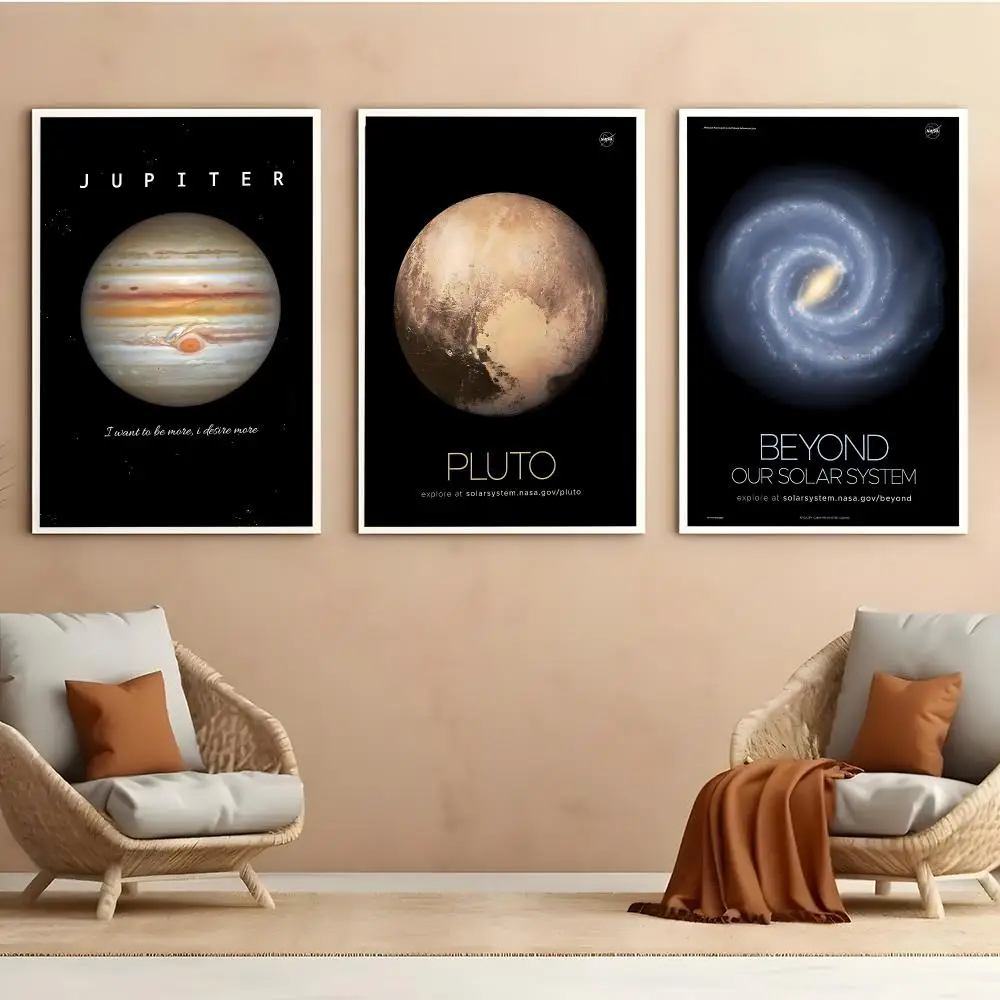 Planets and Universe Poster Aesthetic HD PVC Wall Art - Waterproof Wear Resistant For Home Hotel Bar