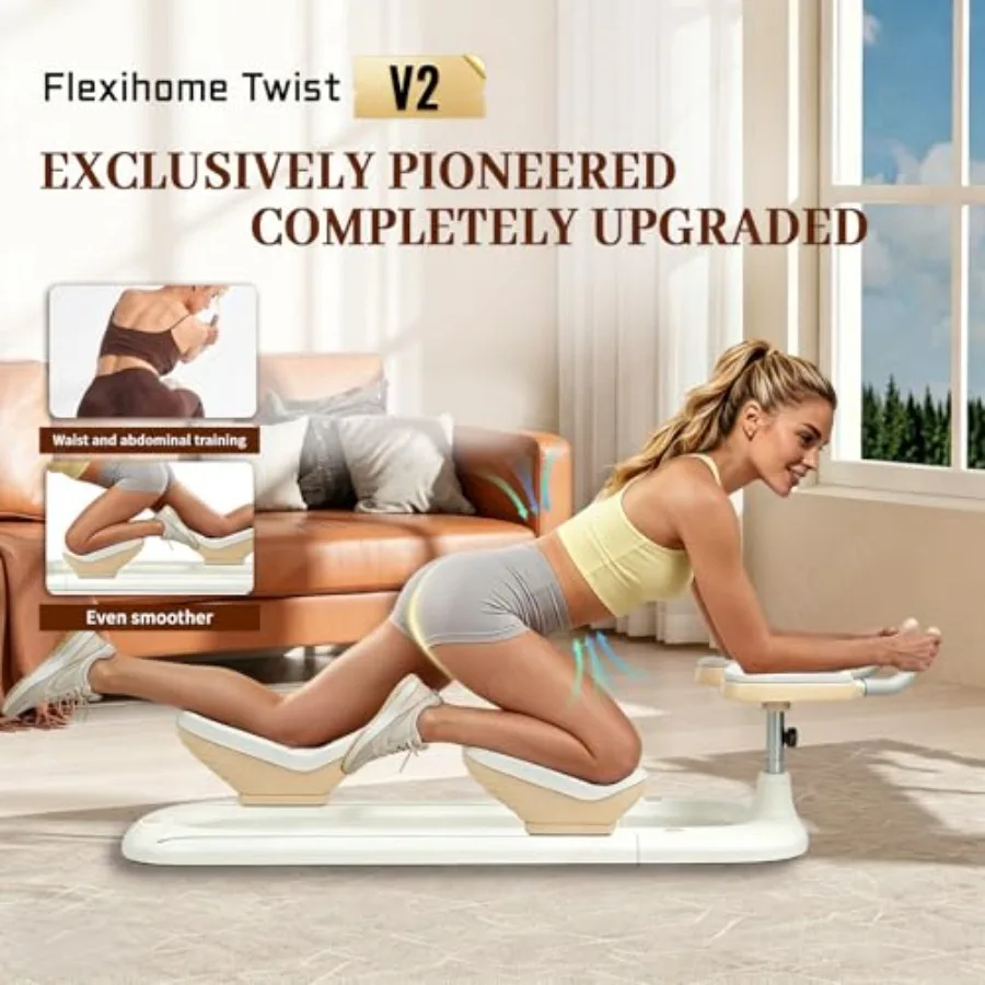 Home gym core trainer: spine twist stretch device, durable ABS plastic, black, enhances flexibility and relieves back pain