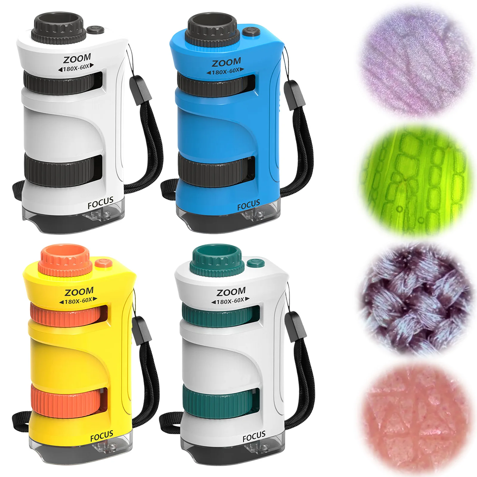 

Карманный LED-микроскоп 60X-180X со встроенной LED-подсветкой, образовательный научный микроскоп для детей, студентов, взрослых, лабораторий, школ