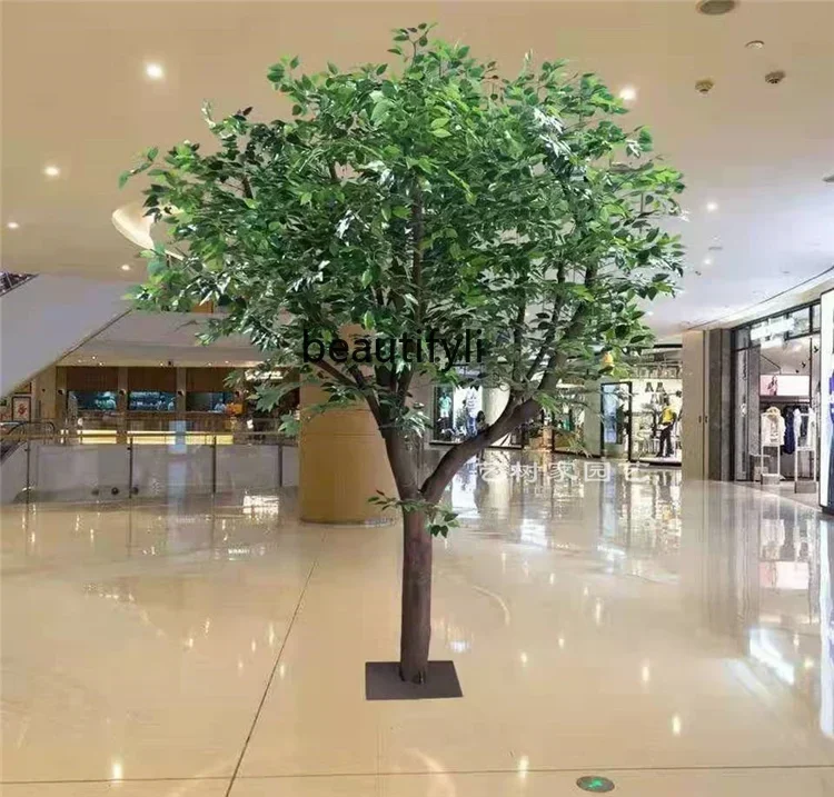 HYSimulation Banyan Tree Fake Trees Large Plant Indoor Floor-Standing Decorations Natural Solid Wood Trunk