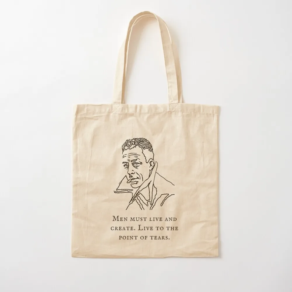 Albert Camus Quote Design in Fine Line Art Tote Bag Custom bag Beach bag sacs de shopping shopper women