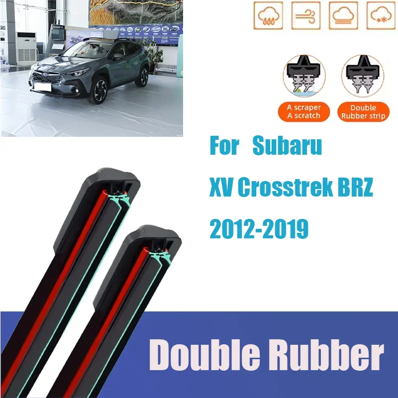 

For Subaru XV Crosstrek BRZ Front Windshield Wiper Parts General Autos Multifunctional Double Rubber Car Accessories Mute