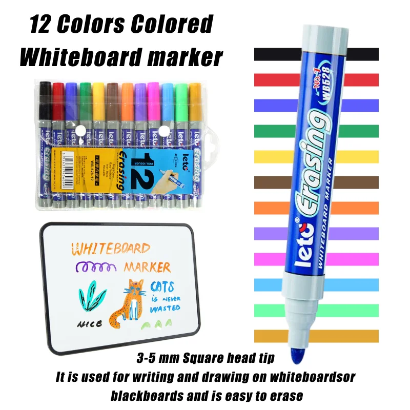 8COLORS/12COLORS  Dry Erase Markers, Quick drying ink/Easy to erase,Suitable for office use,school supplies,household items.