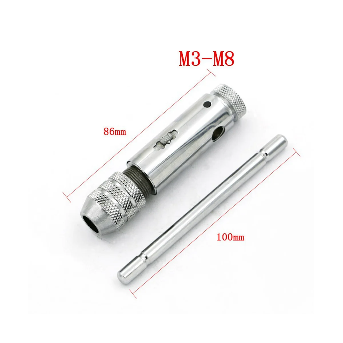 M3-M8 Adjustable Ratchet Hand Tap Wrench Hand Tapping Fittings with Forward and Reverse Wrench