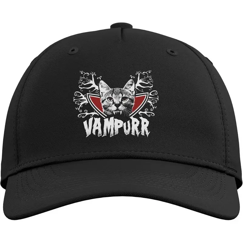 Vampurr Vampire Kitten Funny Cat Halloween Cats Lover Adjustable Baseball Hat