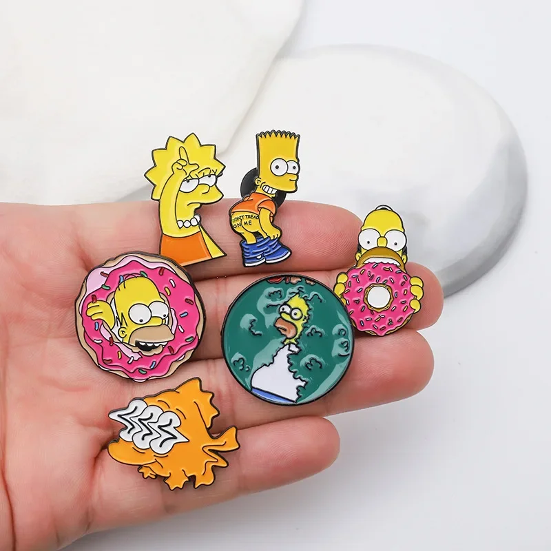 Personality  Funny animated sitcom alloy enamel brooch backpack accessories pin for friends kids gift