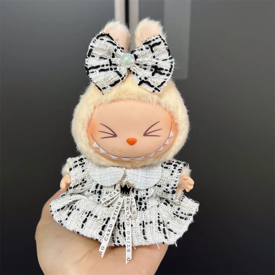 17 cm Vestiti dolci per bambola Labubu Il mostro Accessori per abiti Abbigliamento Regalo per bambini fai da te Dolce principessa Abito di alta qualità Mantello