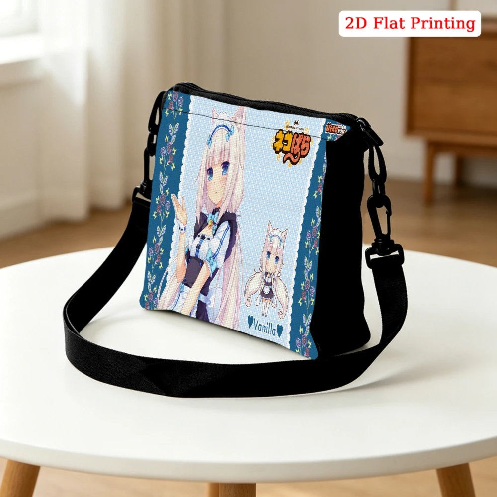 1Pc Anime Style Crossbody Bag Blue 2D Flat Printing Cartoon Character Design Shoulder Bags For Daily Commute Travel Shopping Cas