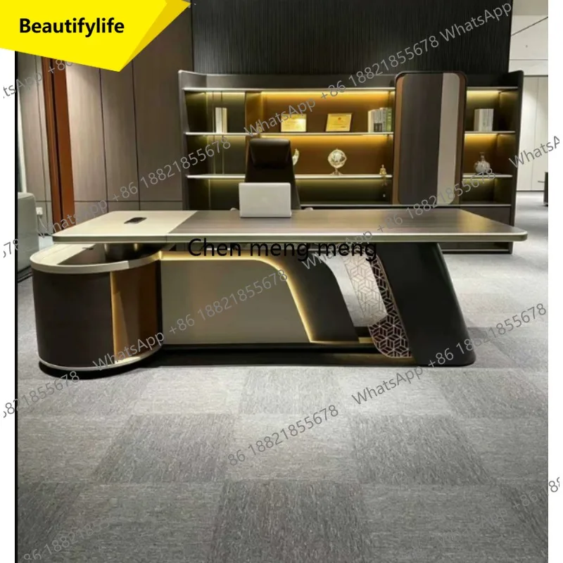 X188 E0 level office boss desk high-end light luxury chairperson's office large desk general manager's desk