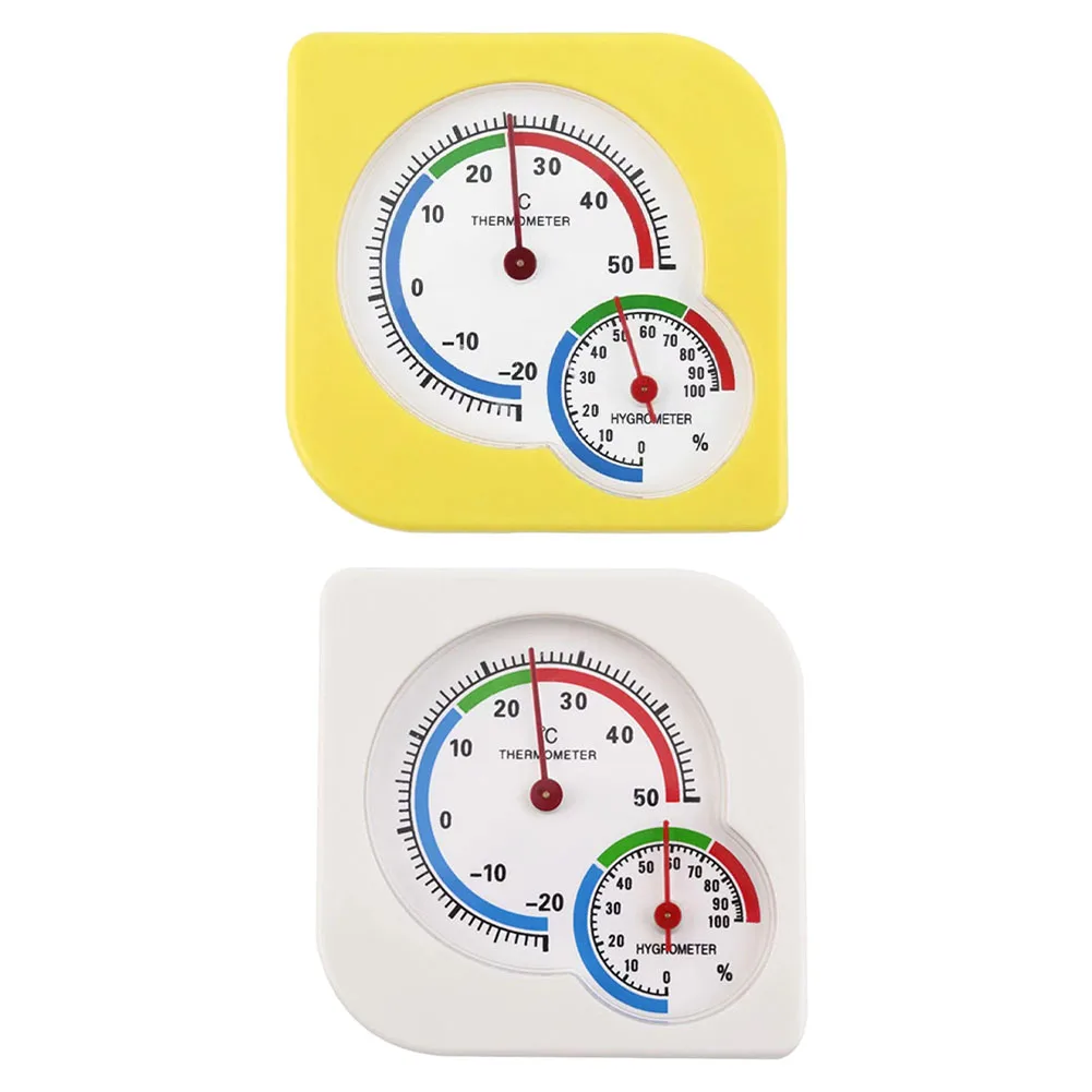 Termometro per umidità -20-50 ℃   Termoigrometro in plastica per interni ed esterni da giardino con umidità analogica da 0-100 (RH) 7,2 * 7,2 cm