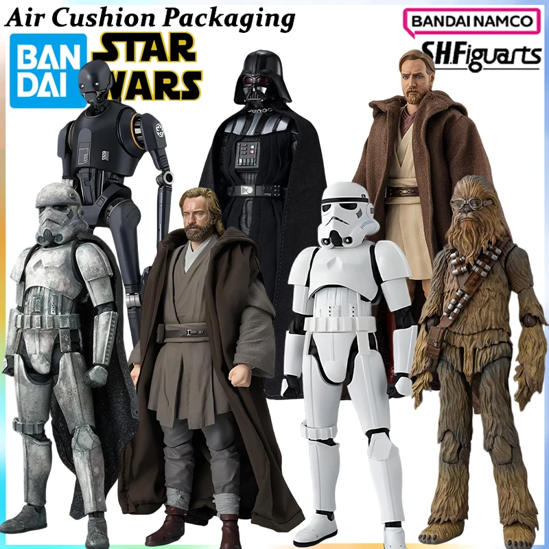 

Оригинальные фигурки Bandai S.H.F. Star Wars: Side Story, Obi-Wan Kenobi, Rogue One, Solo, Chewbacca, Han, Darth Vader, коллекционные модели игрушек