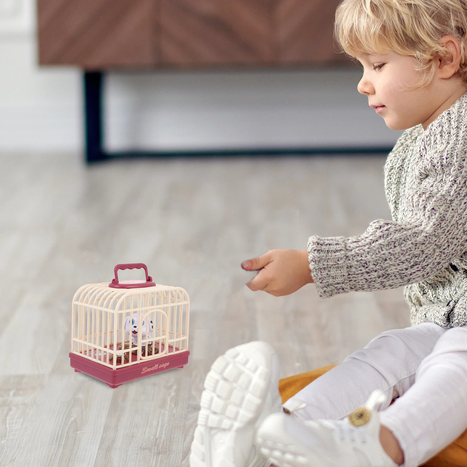 1 قطعة قفص الكلب المنشط بالصوت لعبة موسيقية كهربائية تفاعلية صغيرة للأطفال كلب التحكم الصوتي ABS المتين #3