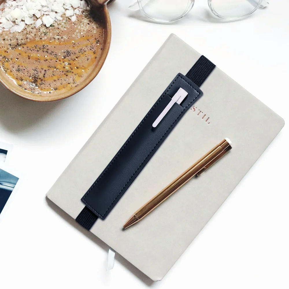 1pc PU Leather Elastic Notebook Band Holders Adjustable Pen Sleeve Pencil Pouch Holder Strap for Notebook Binder image 3