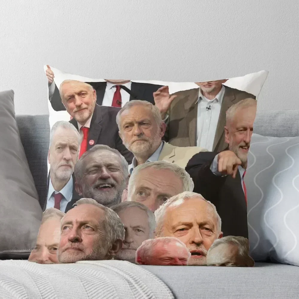 Jeremy Corbyn Collage Throw Pillow anime girl Sofa Cushion pillow