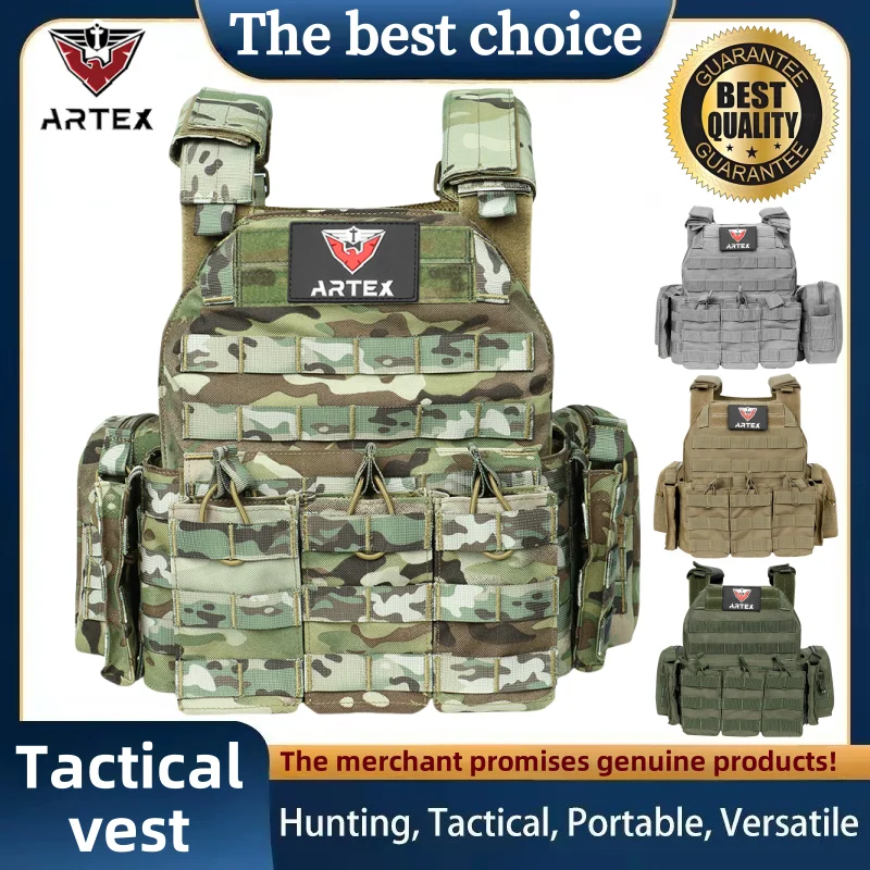 

Tacticon Vest Pouches Plate Carrier Vest, Hunting Armor, Adjustable Training Vests Breathable 3D Mesh Liner