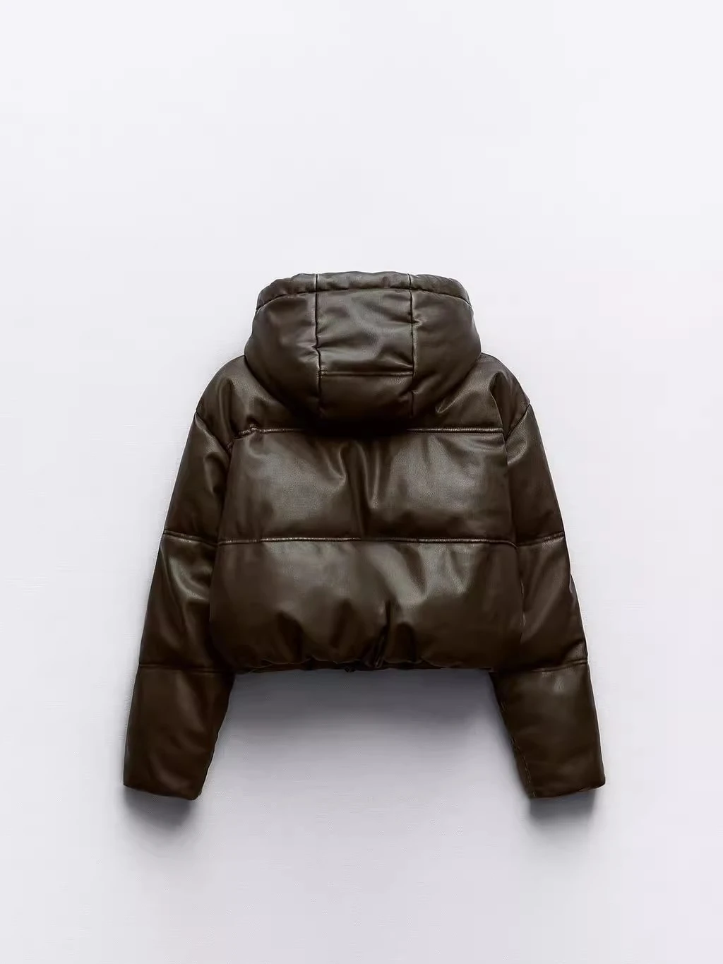 Jesień Zima Nowa Kolekcja Damska Sztuczna Skóra Codzienna lub Wyściełana Bluza z Kapturem Bawełniana Kurtka Odzież Wierzchnia 30236 800