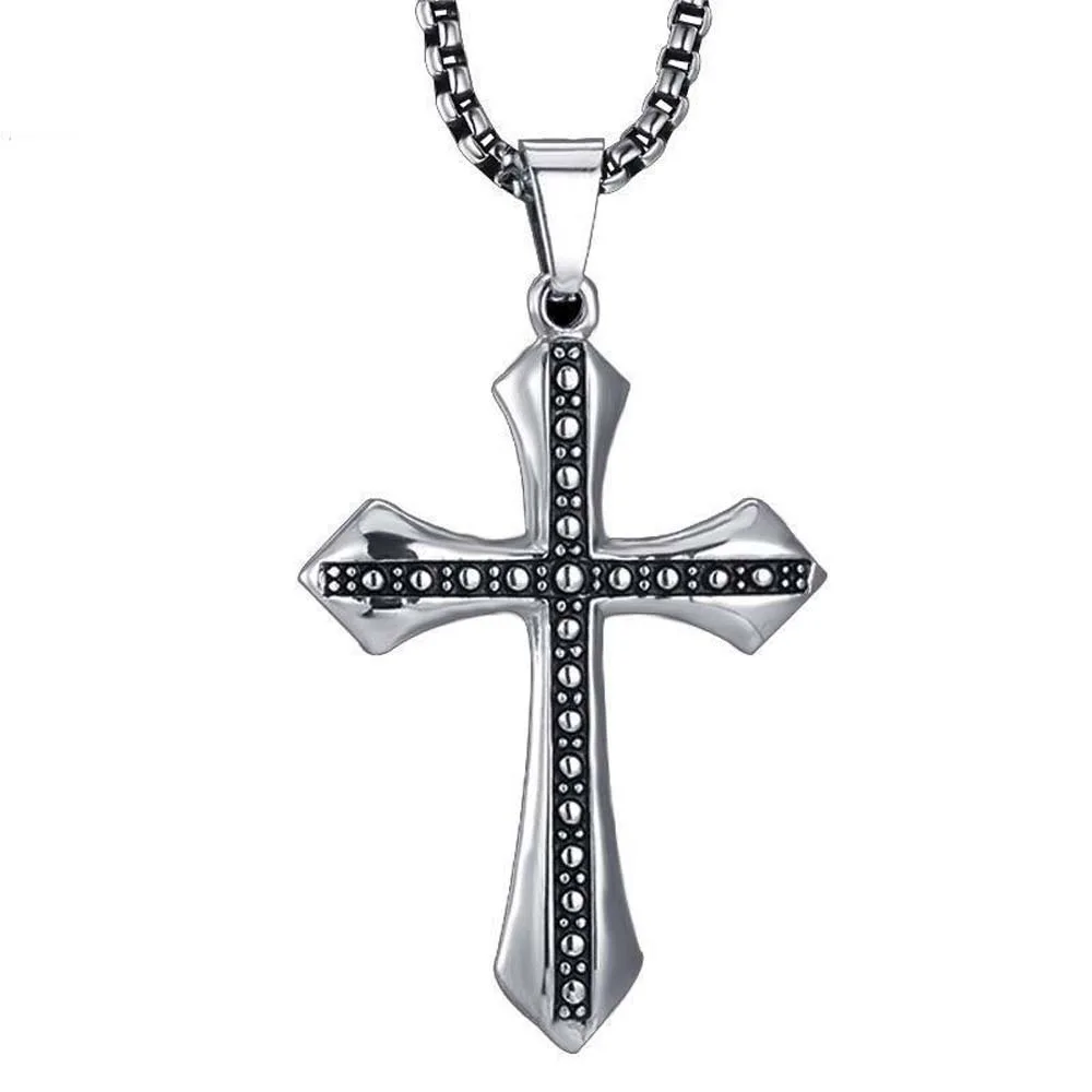 Cross Cross Necklaces Clothing Accessories Stainless Steel Cross Clavicle Chains Flame Steel Casting Charm Cross Choker Pendant