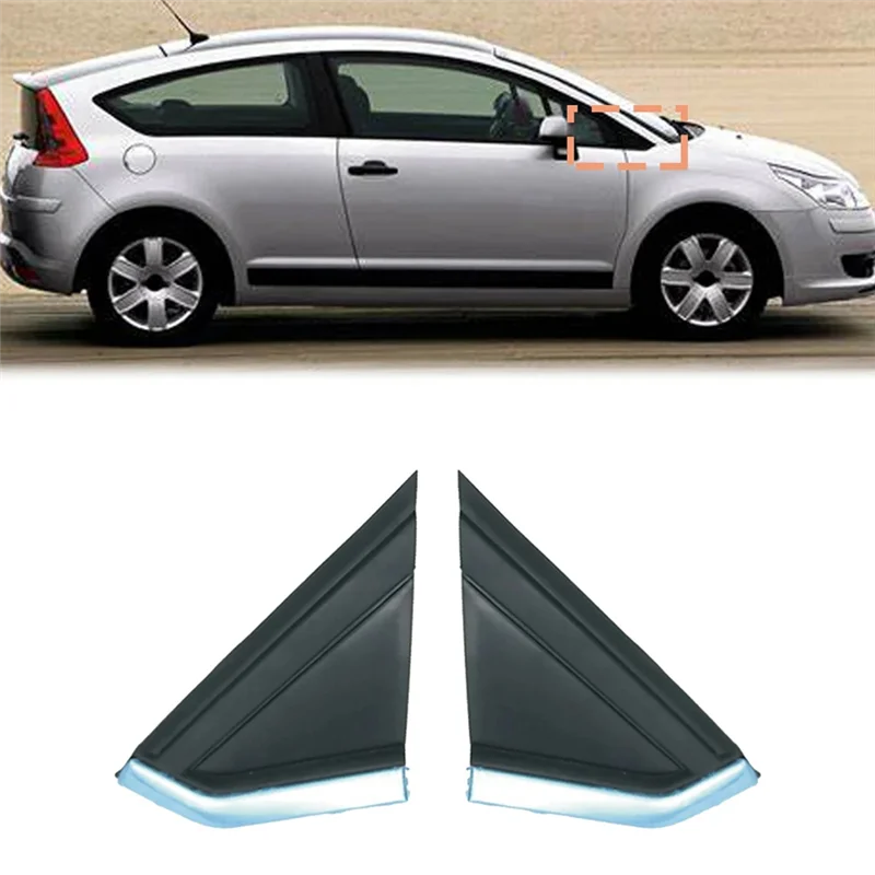 

NEW-Auto Pair Of Electroplated Front Window Triangle Plates 9647011377 96470112777 For Citroen C4 04-10 Replacement Spare Parts