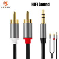 Gold plated 3.5 mm To RCA Jack Auxiliary 3.5mm 3 Pole Adapter Cable For Mobile Phone Headphones TV AUX Wire Hifi Audio Connector