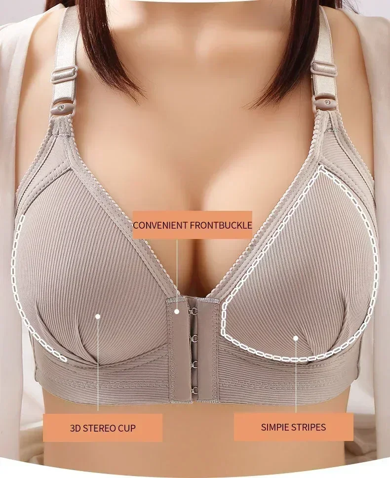 Front Button Sexy Beautiful Back No Steel Ring Ladies Bra Thin Plus Size Underwear Comfortable Gather Women Underwear Bra BC Cup