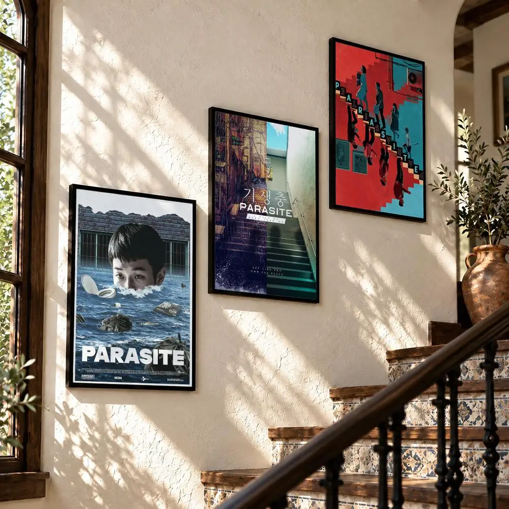 movie Parasite Poster Waterproof HD Self Stick Poster Unframed Wall Art Decor for Home Room Decoration Gift