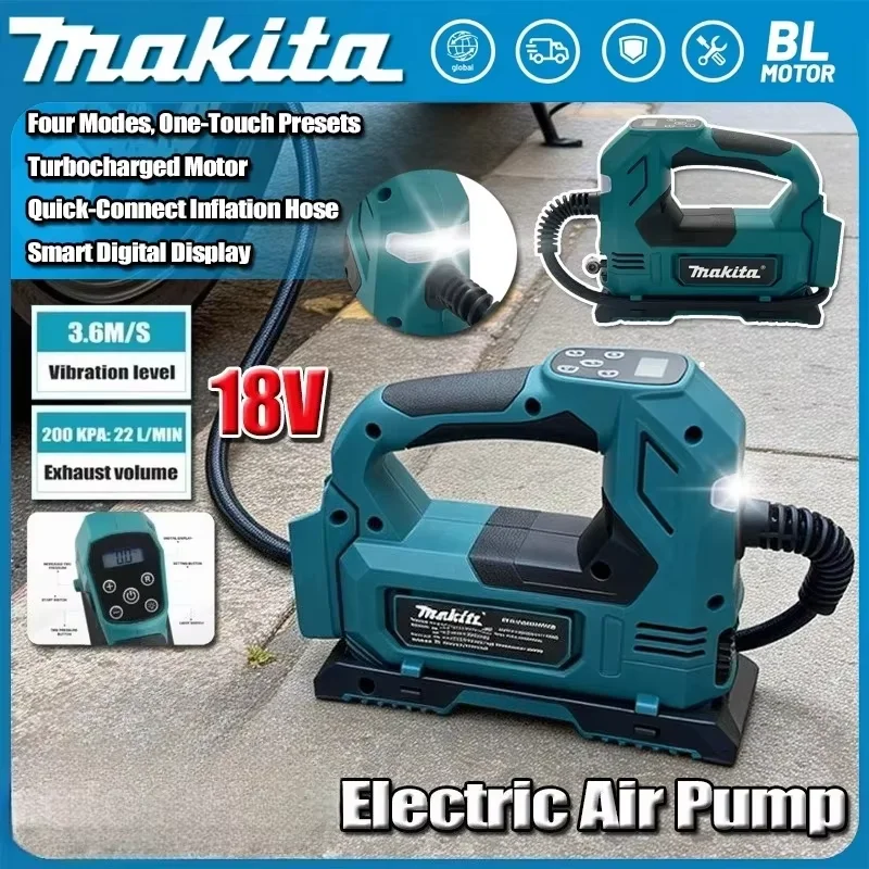 Makita Portable Air pump 18V Battery Lithium-Ion Cordless Inflator Bare Tool For Car Tyre Inflator Electric Motorcycle Pump