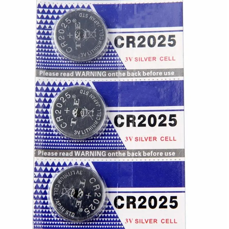 Pack of 5/10 CR2025 Button Cell Coin Cells for Watches Remote Key Long Stable Voltages Output