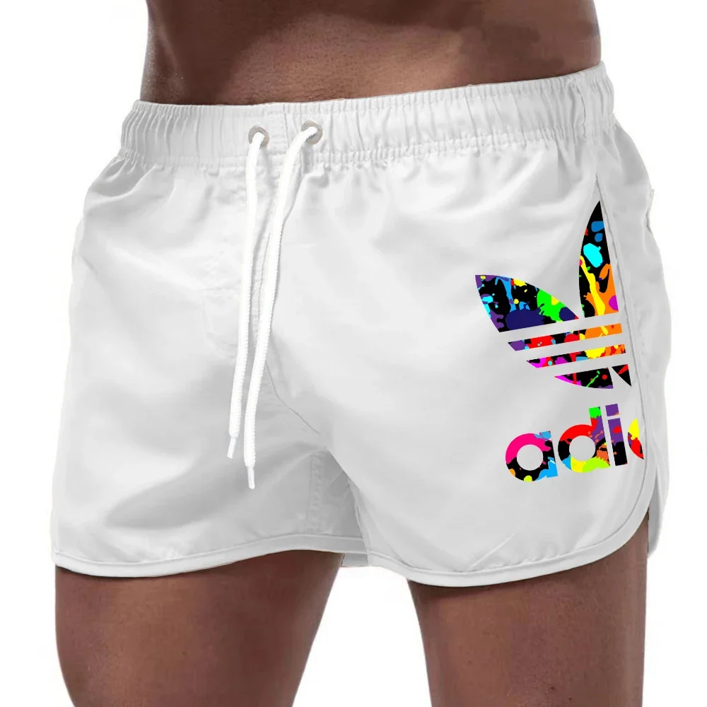 

2025 Summer Simple and Colorful Printed Men's Beach Shorts Outdoor Casual Sports Men's Clothing Loose Waistband Quick Drawstring