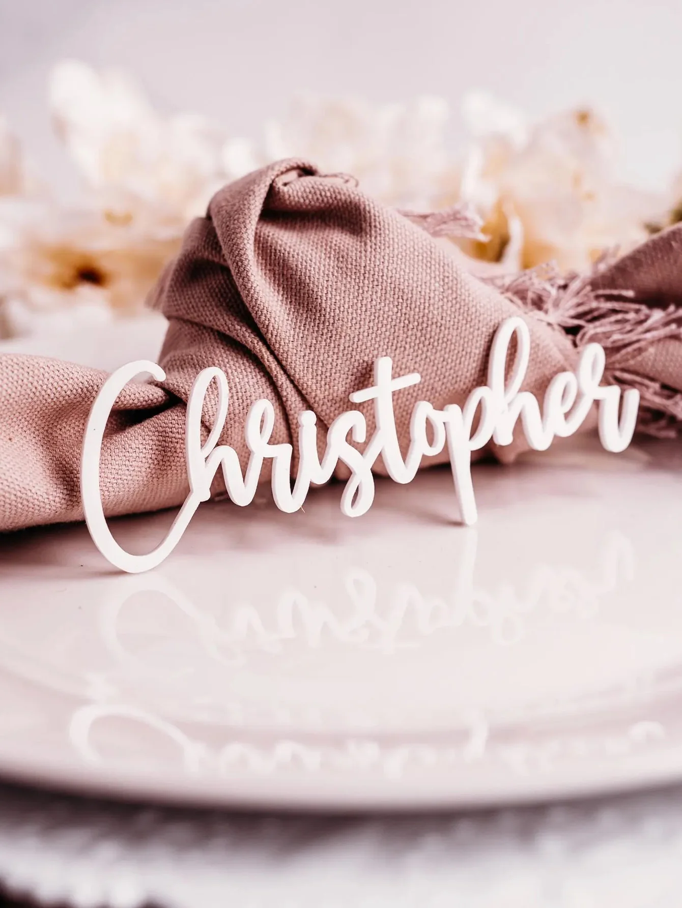 1PC Custom Place Card - Personalized Wooden Name Custom Seat Sign, Shiny & Premium Design for Events, Unique Laser Engraved Acce