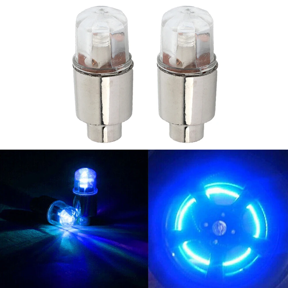 2 pezzi luci per ruote a LED coperture per luci a LED per stelo valvola aria per pneumatici in lega leggera per accessori per motociclette per bici da 4,3 cm