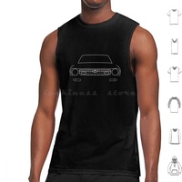 Datsun 120y / B211 Classic Car White Outline Graphic Tank Tops Vest Sleeveless Datsun 120y B210 B211 Sunny Car Classic Vintage
