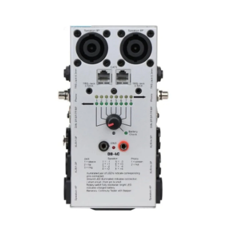 

AU61-DB-4C Мульти-тестер аудиокабелей TRS XLR Тестер детектора аудиосетевого кабеля для студии звукозаписи