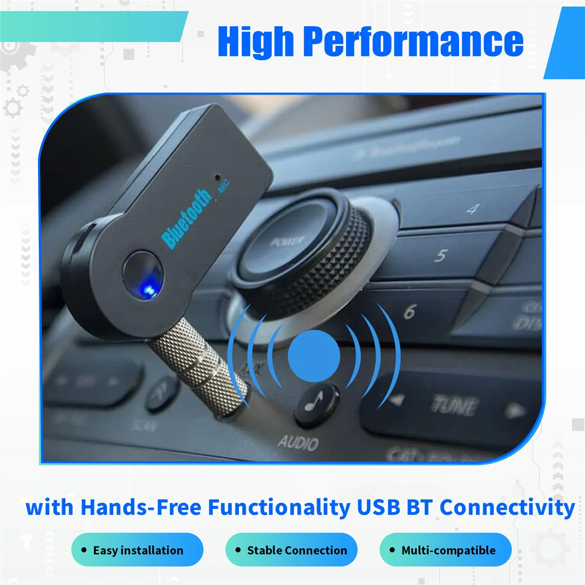 Récepteur Bluetooth sans fil L77A 2 en 1, adaptateur Audio et musique Aux 3.5mm avec fonctionnalité mains libres, connectivité USB BT