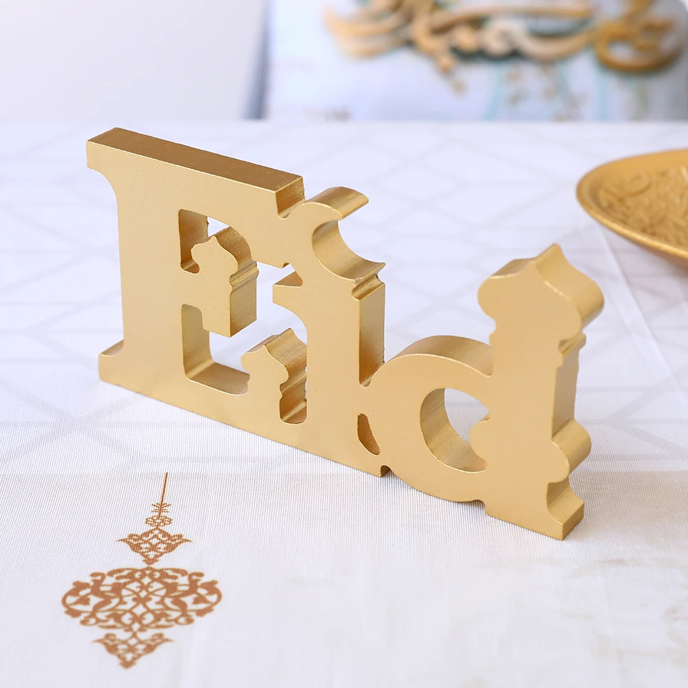 Ramadan Bismillah Ornaments Gold Letter Sign Eid Mubarak Table Home Decor Islamic Ramadan Gift Muslim Eid Al-Fitr Party Supplies