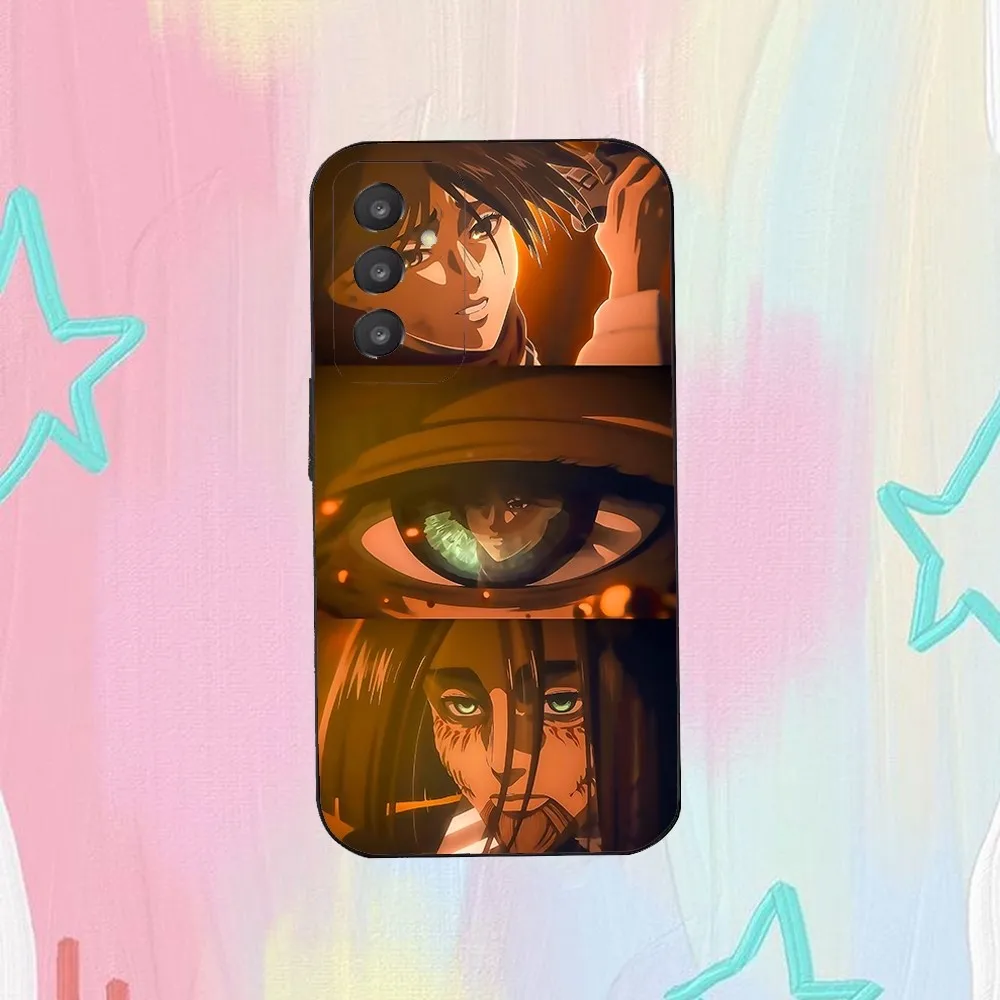 Mikasa Ackerman And Eren Yeager Phone Case For Samsung Galaxy A52 A12 A51 S21 Edge S22ULTRA S23 S20LITE Plus Ultra Black Cover