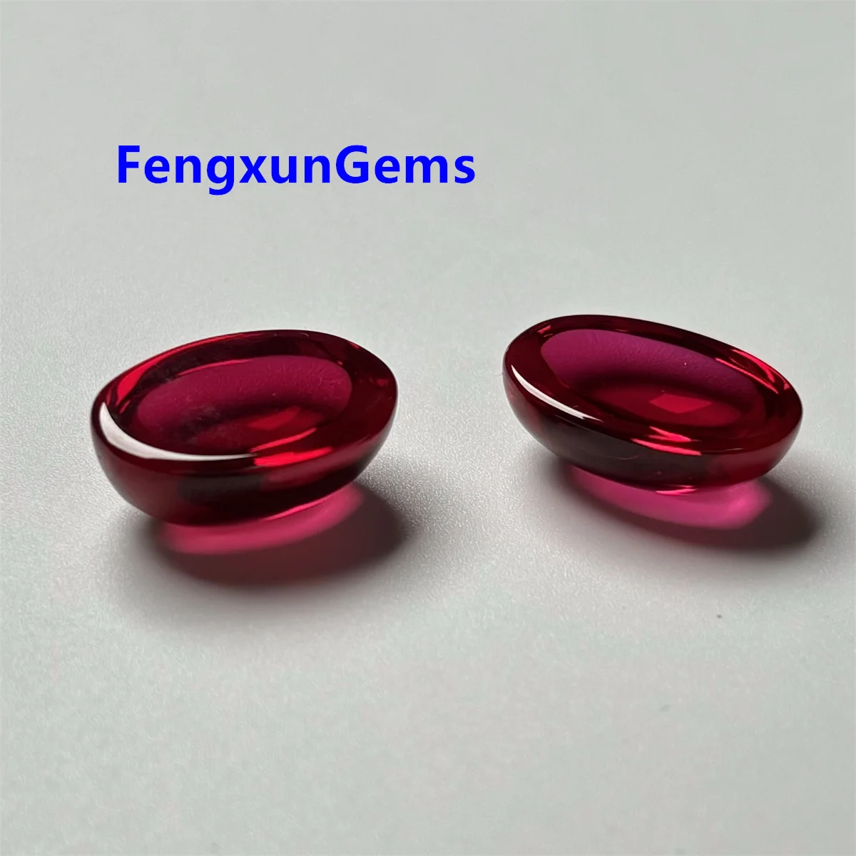 Blood Red Corundum 4x6~18x25mm 1/3/5pcs Oval shape Flat Back Cabochon Loose Synthetic 5# Ruby Beads For Woman\'s Ring Necklace