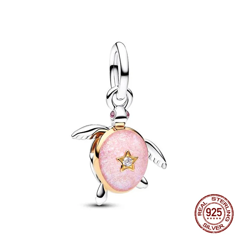 Charm-Anhänger aus 925er Silber mit blauem Ozean-Lebensmotiv, passend für 3-mm-Originalarmbänder, für Damen, DIY-Anhänger, luxuriöses Schmuckgeschenk, Sonderangebot