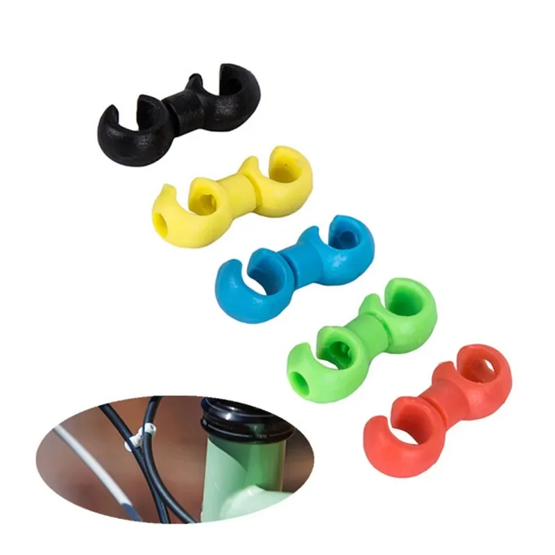 10PCS Mountain Bike Brake Cable Clips Rotatable Road Bicycle Cable Housing Fixing Holder Guide Buckle Clips