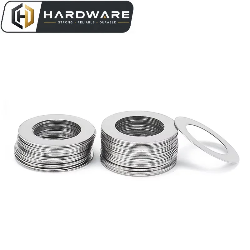 20pcs/lot 304 Stainless Steel Ultra Thin Flat Washer M3 M4 M5 M6 M8 M10 M12 M14 Adjusting Shim Plain Gasket 0.1/ 0.2/ 0.3mm