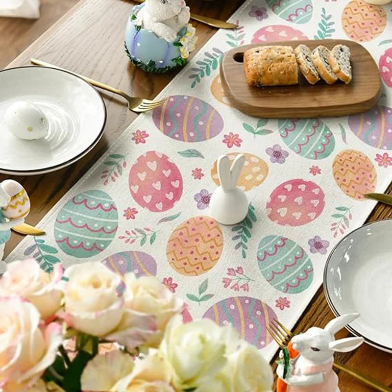 

Watercolour Easter Eggs Table Runner Seasonal Spring Kitchen Dining Table Decor For Home Party Decor