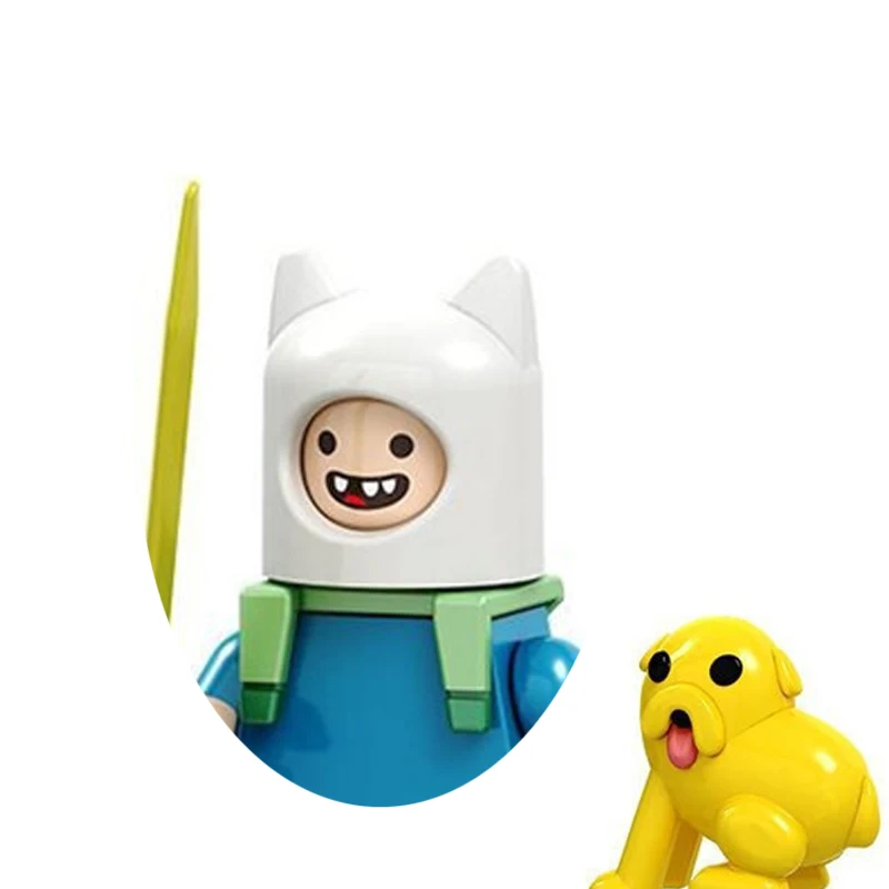 Single Cartoon movie Adventure time Finn Banana guard Jack Flame Party building block toys for children