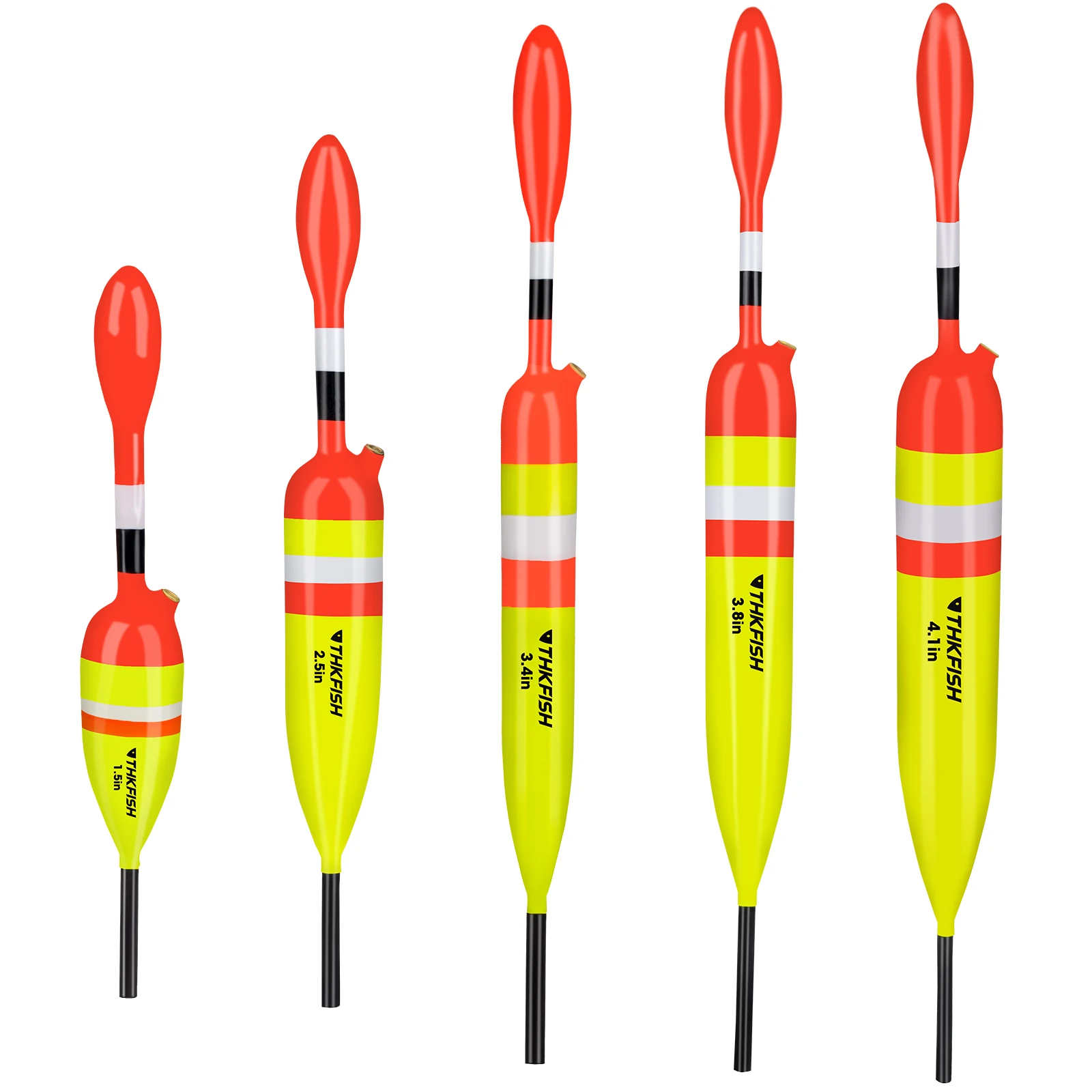 5pcs Fishing Slip Bobber Rig 1.5in 2.5in 3.4in 3.8in 4.1in Balsa Wood Freshwater Fishing Floats Buoys For Crappie Bass Catfish