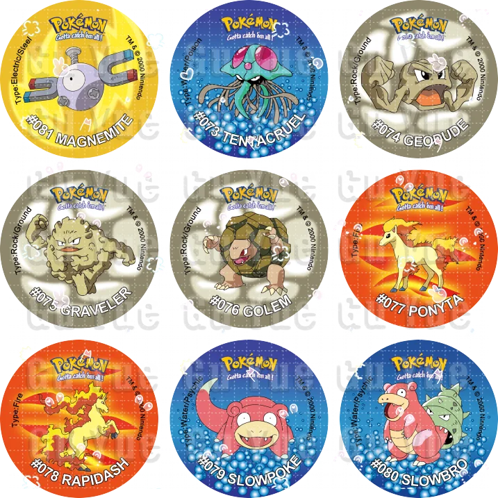 TAKARA TOMY Acrylmaterial 4/6/8 cm Tazos Pokemon 1. Auflage Ash Ketchum Starter Pokemon Taps Collection Acrylkartentrainer Runde Pogs 9