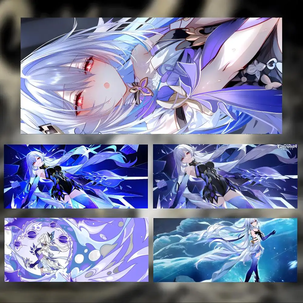 Game Character Genshin Impact Mouse Pad Large Thick Desk Pad Stitched Edges Gaming Mouse Mat for PC