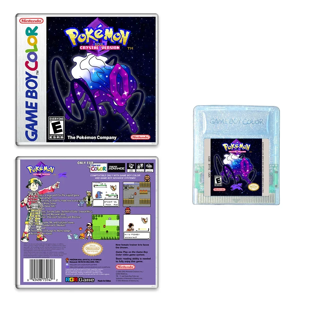 Pokémon Soul Crystal GBC/GBA Game Card Boxed US Version English