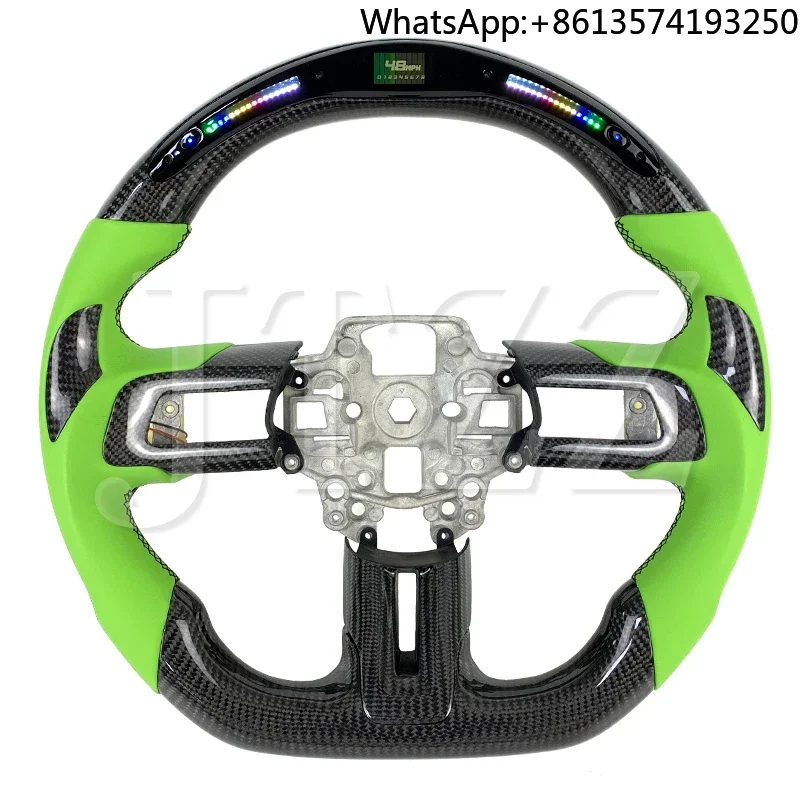 

2004-2023 for Ford Mustang ST RS LED Display Customized Carbon Fiber Leather Car Steering Wheel Interior