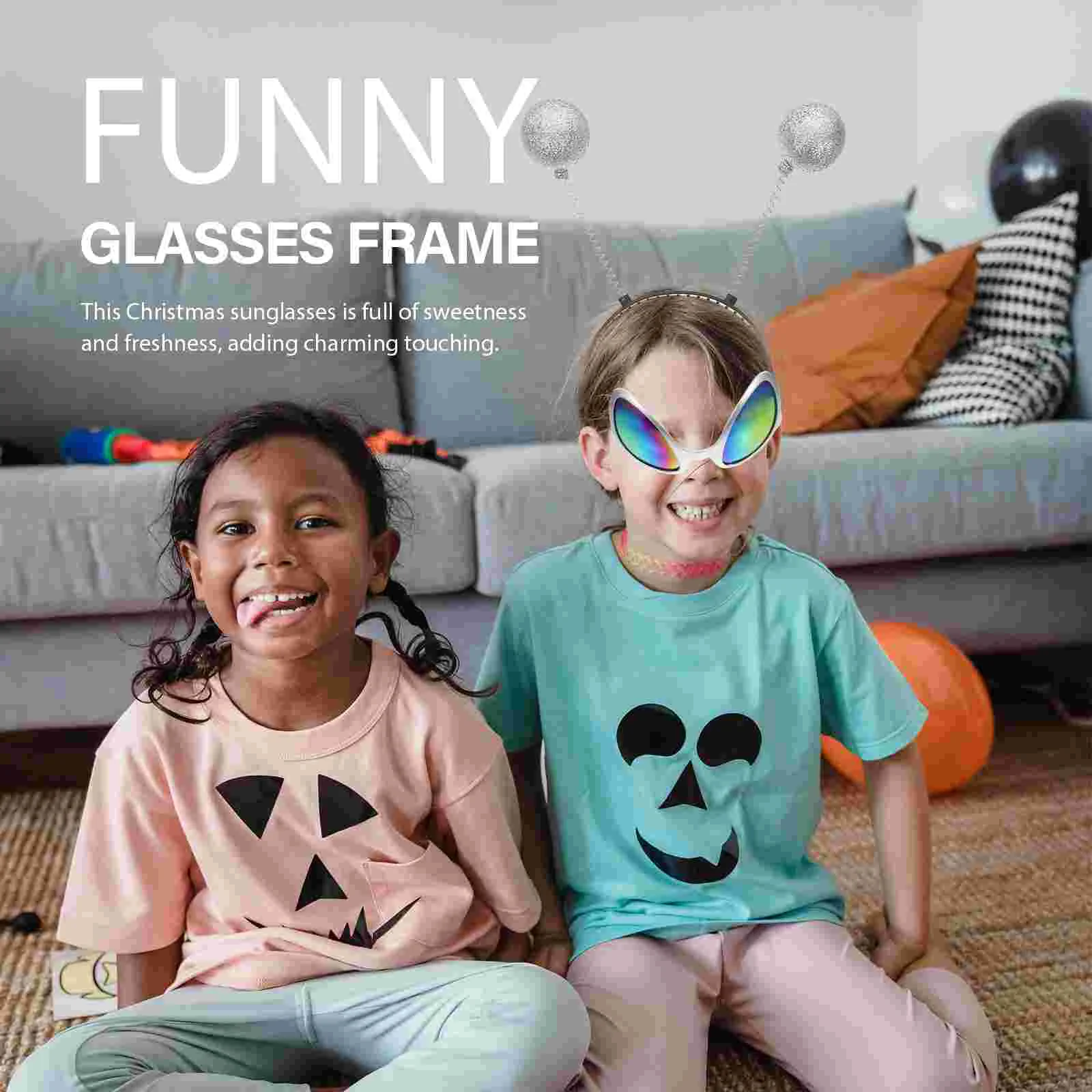 2set Gläser Silber Rahmen Bunte Linse Kopfbedeckung Mode Hoops Haarbänder Neuheit Kopfschmuck Kostüm Zubehör Party