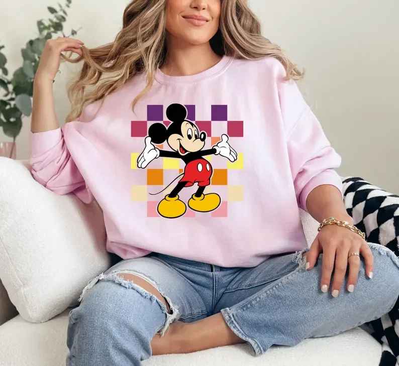 Disney Dames Mickey Mouse Serie Paar Sweatshirt Heren Katoenen Hoodies Trui Herfst Winter Fleece Oversized Tops Jassen