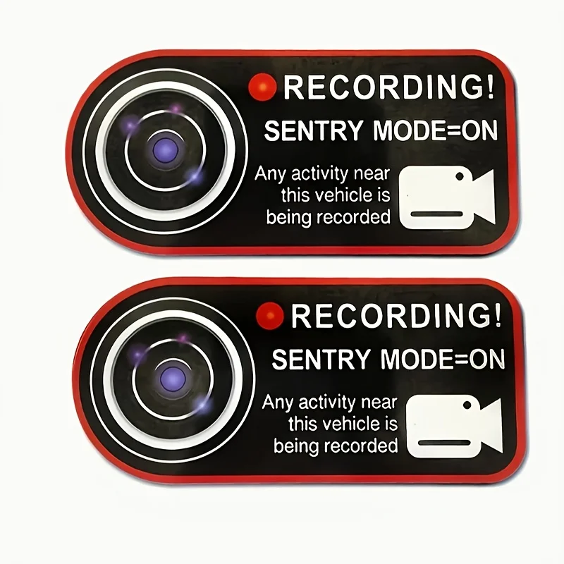 2個/セット「録音中！」 「セントリー モード オン」ステッカー - 電話、ラップトップ、スクラップブック用の取り外し可能な粘着デカール |   セキュリティ愛好家へのギフト